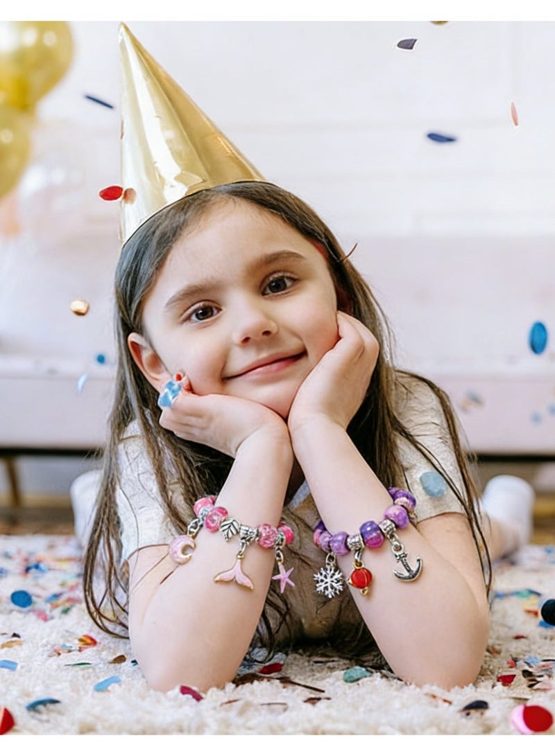 AuliceVerse Ramadan’s Creative  Gift for Girls – Princess Designer DIY Bracelet Kit with 22 Beads & 20 Charms | Safe Jewelry Making from Zinc Alloy & Copper - Image 3